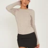 Motel Rocks Basic Tops | Long Sleeve Tops-Huda Long Sleeve Top in Coconut Milk