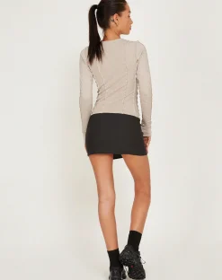 Motel Rocks Basic Tops | Long Sleeve Tops-Huda Long Sleeve Top in Coconut Milk