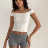 Motel Rocks Micro Shorts-Husan Hot Pants in Knit Grey