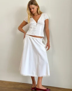 Motel Rocks Tailoring | Corset Tops-Ilias Corset Top in Poplin White PoplinWhite