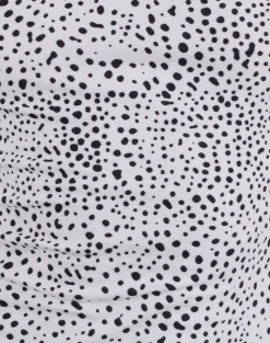 Motel Rocks Vest Tops | Printed Tops-Ilisna Top in Black and White Mini Dalmatian Print with Black Binding BlackandWhiteMiniDalmatianPrintwithBlackBinding