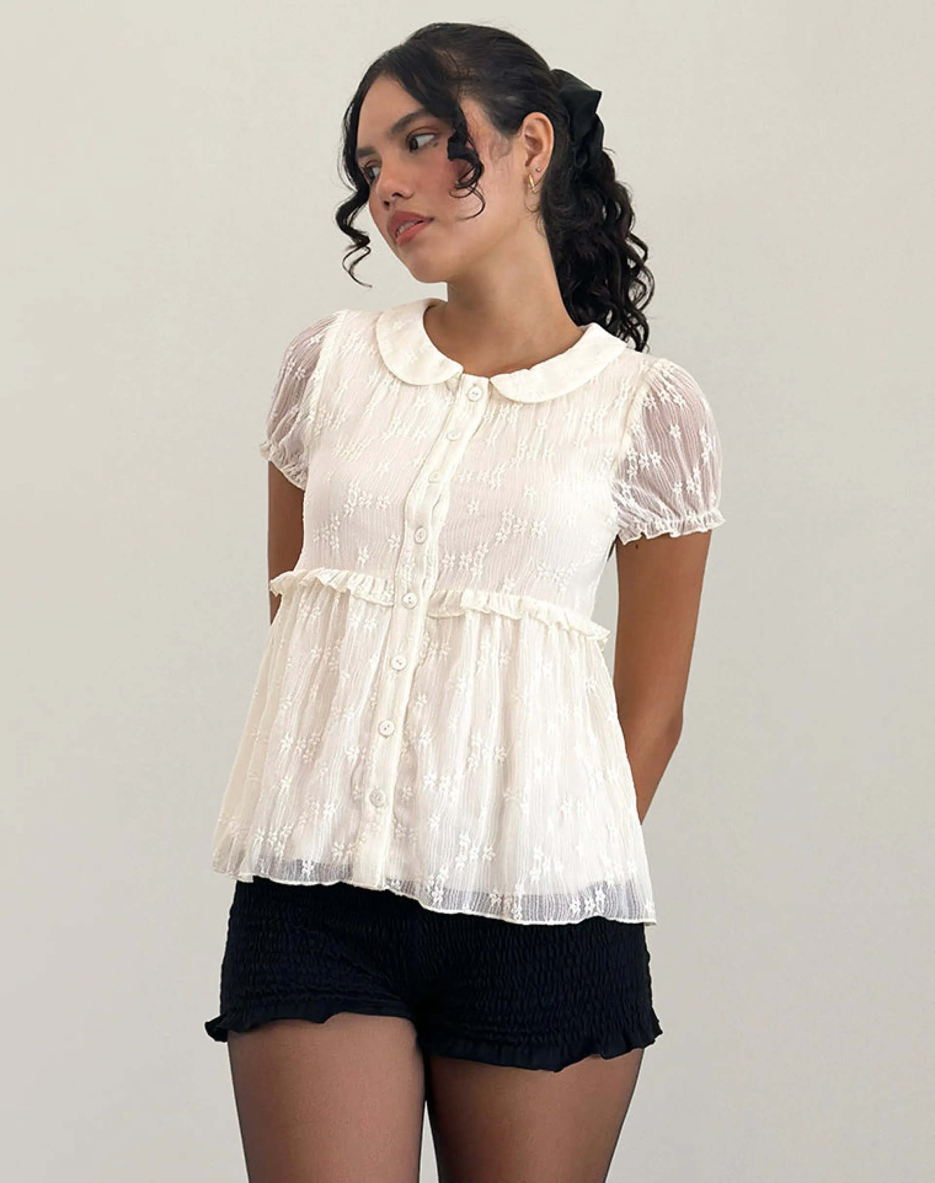 Motel Rocks Shirts And Blouses | Lace Tops-Immy Blouse in Lace Ivory LaceIvory