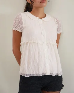 Motel Rocks Shirts And Blouses | Lace Tops-Immy Blouse in Lace Ivory LaceIvory
