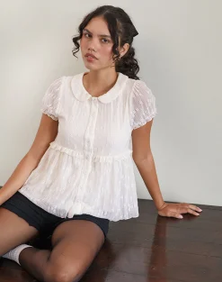 Motel Rocks Shirts And Blouses | Lace Tops-Immy Blouse in Lace Ivory LaceIvory