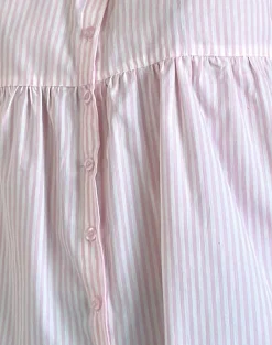 Motel Rocks Shirts And Blouses-Immy Top in Small Stripe Vertical Candy Pink SmallStripeVerticalCandyPink