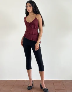 Motel Rocks Strappy Tops | Going Out Tops-Irani Top in Ruby Wine RubyWine