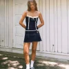 Motel Rocks Co-Ords | A Line Skirts-Istari Mini Skirt in navy