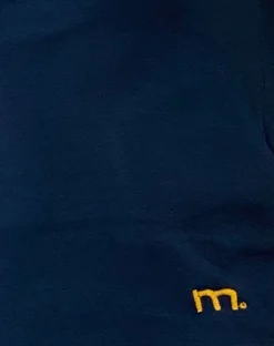 Motel Rocks Tees-Izolde Baby Tee in Navy with Mustard Binding and M Embroidery NavywithMustardBindingandMEmbroidery
