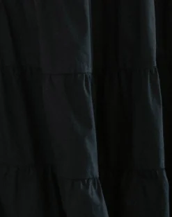Motel Rocks Co-Ords | Midi Skirts-Izumi Tiered Midi Skirt in Poplin Black PoplinBlack