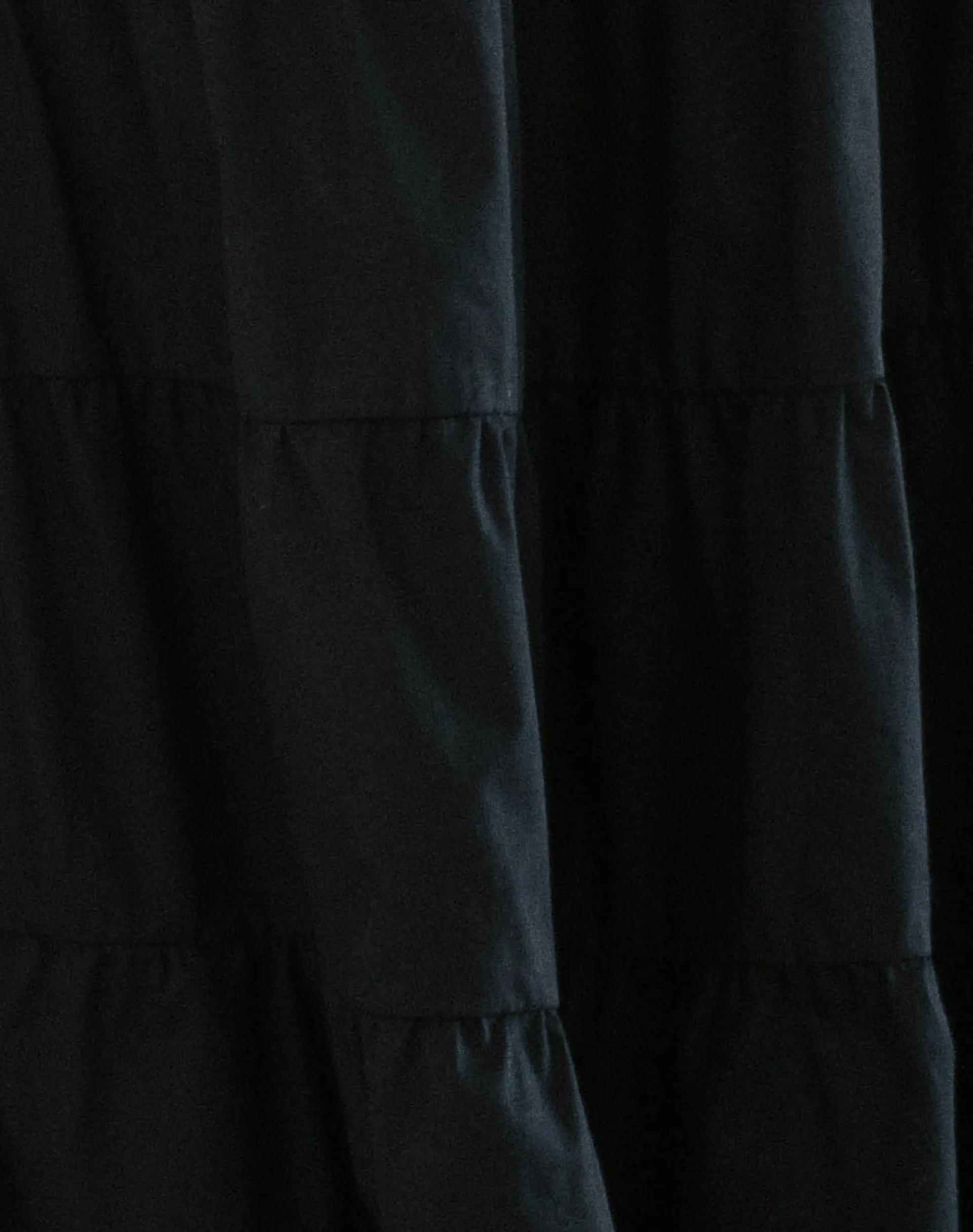 Motel Rocks Co-Ords | Midi Skirts-Izumi Tiered Midi Skirt in Poplin Black PoplinBlack