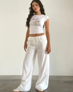 Motel Rocks Basic Tops | Printed Tops-Izzy Top in White Floral Bunch WhiteFloralBunch