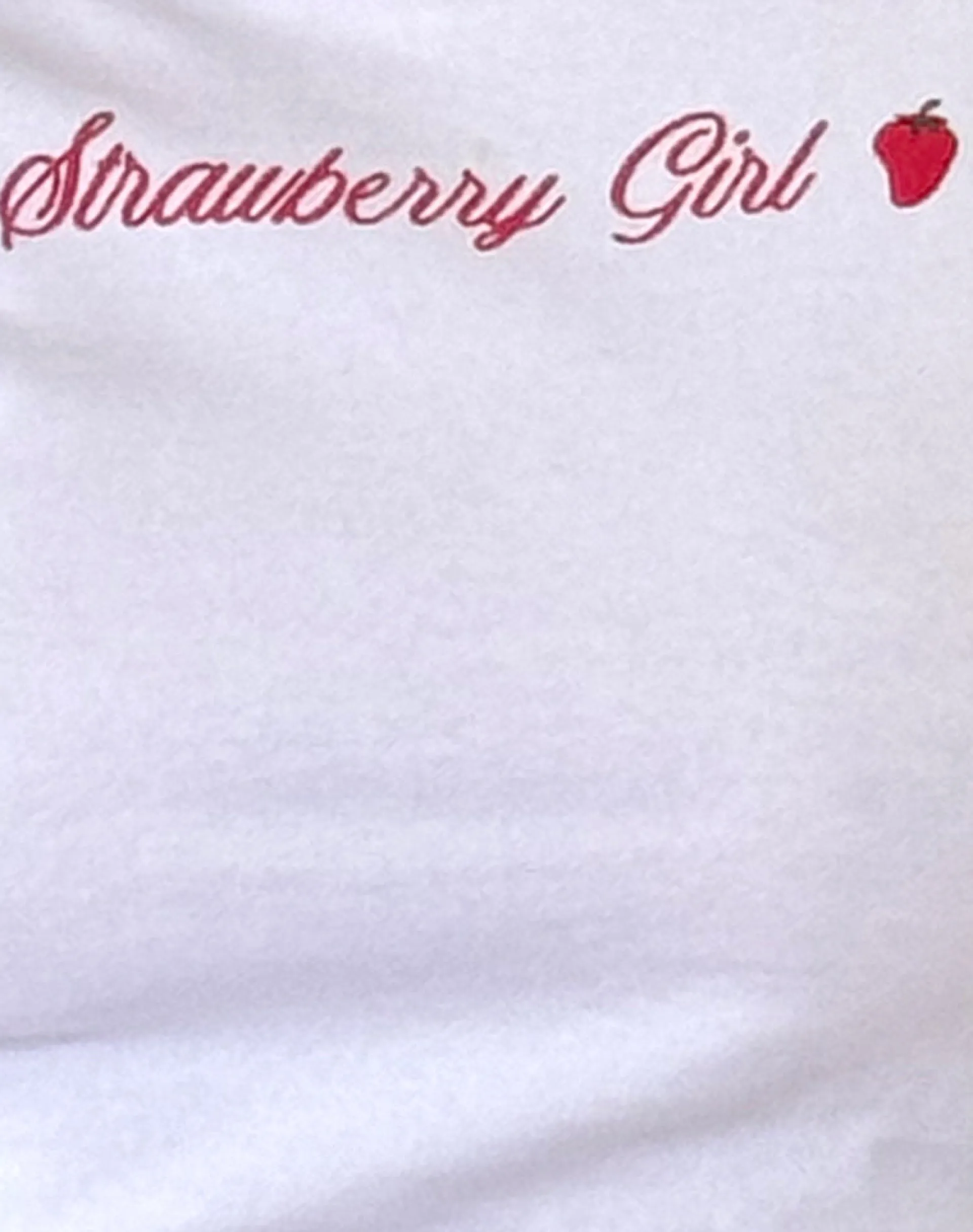 Motel Rocks Basic Tops | Printed Tops-Izzy Top in White Strawberry Girl Script WhiteStrawberryGirlScript