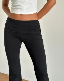 Motel Rocks Basics-Jacita Flare Trouser in Black