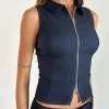 Motel Rocks Co-Ords | Vest Tops-Janae Vest Top in Chambray Denim ChambrayDenim