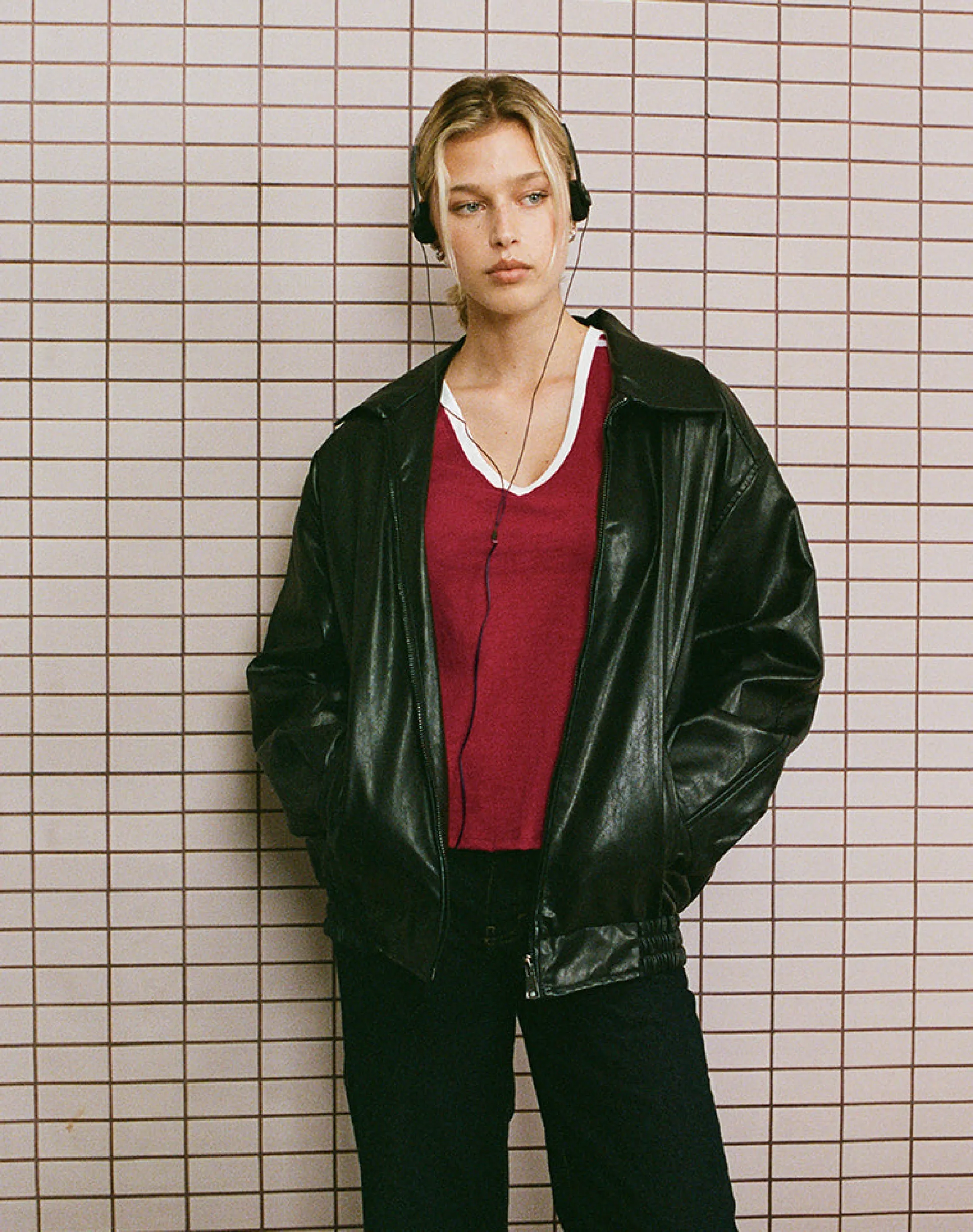 Motel Rocks Basic Tops | Tees-Janan Top in Adrenaline Red with White Binding AdrenalineRedwithWhiteBinding