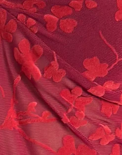 Motel Rocks Halterneck Tops | Printed Tops-Janar Halterneck Top in Grunge Flower Flock Red grungeflowerflockred