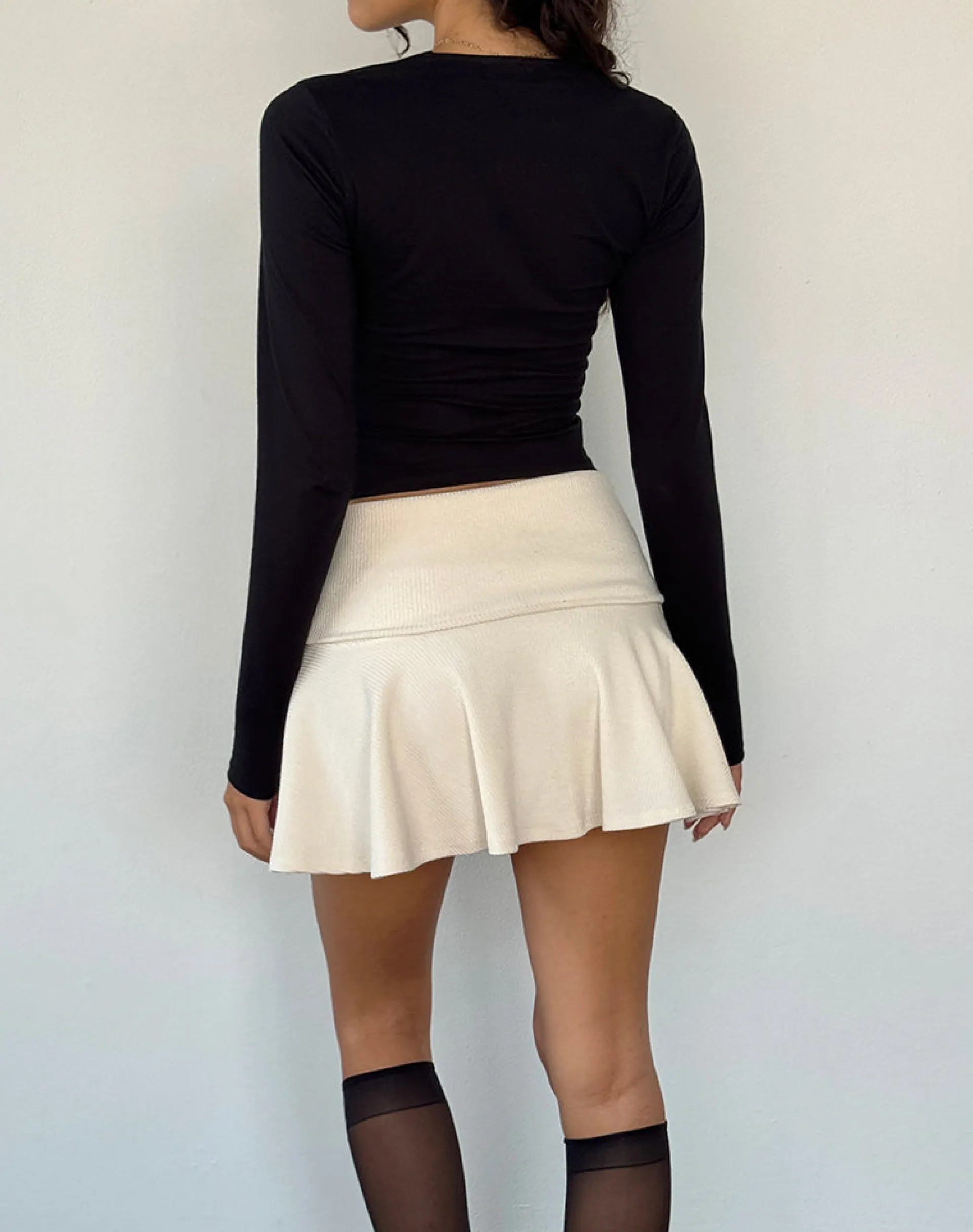 Motel Rocks Basic Tops | Long Sleeve Tops-Jansu Lycra Long Sleeve Top in Black