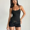 Motel Rocks Vest Tops | Strappy Tops-Jasila Vest Top in Black
