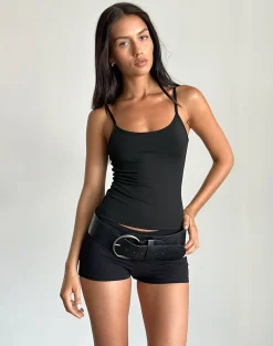 Motel Rocks Vest Tops | Strappy Tops-Jasila Vest Top in Black