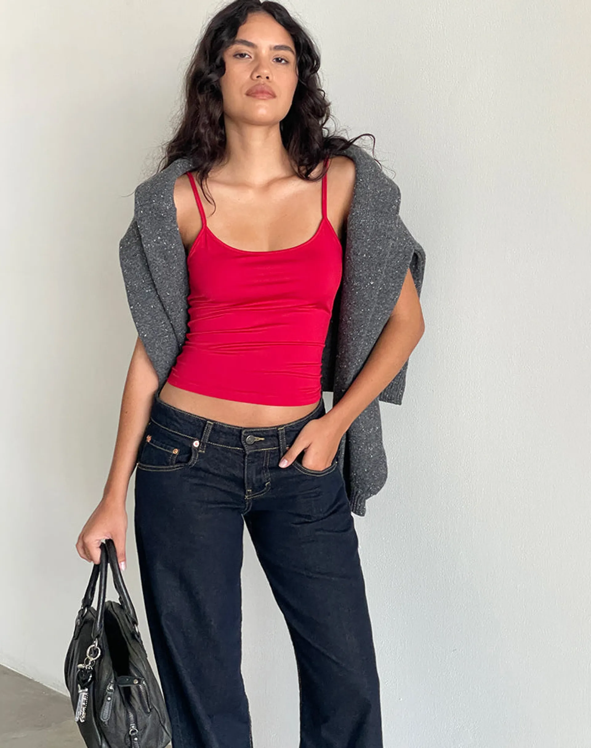 Motel Rocks Vest Tops | Strappy Tops-Jasila Vest Top in Red