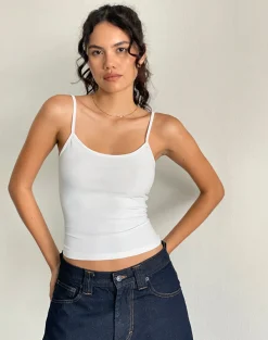 Motel Rocks Basics | Basic Tops-Jasila Vest Top in White
