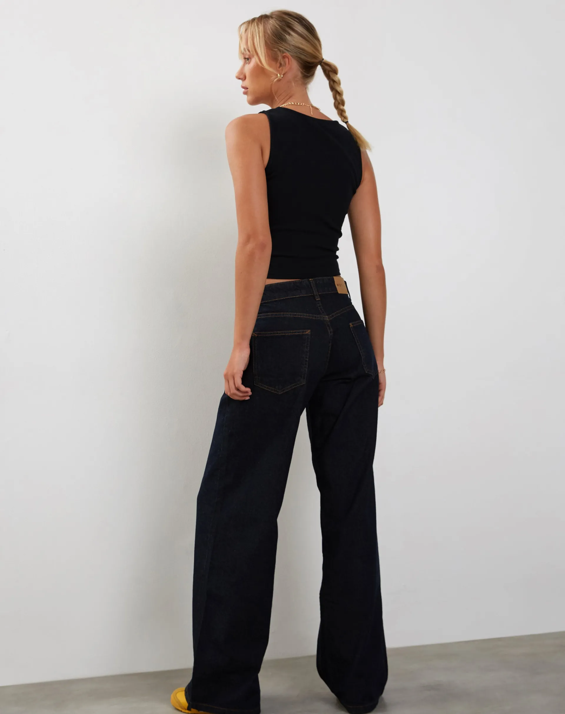 Motel Rocks Basic Tops-Jastio Vest Top in Ribbed Jersey black