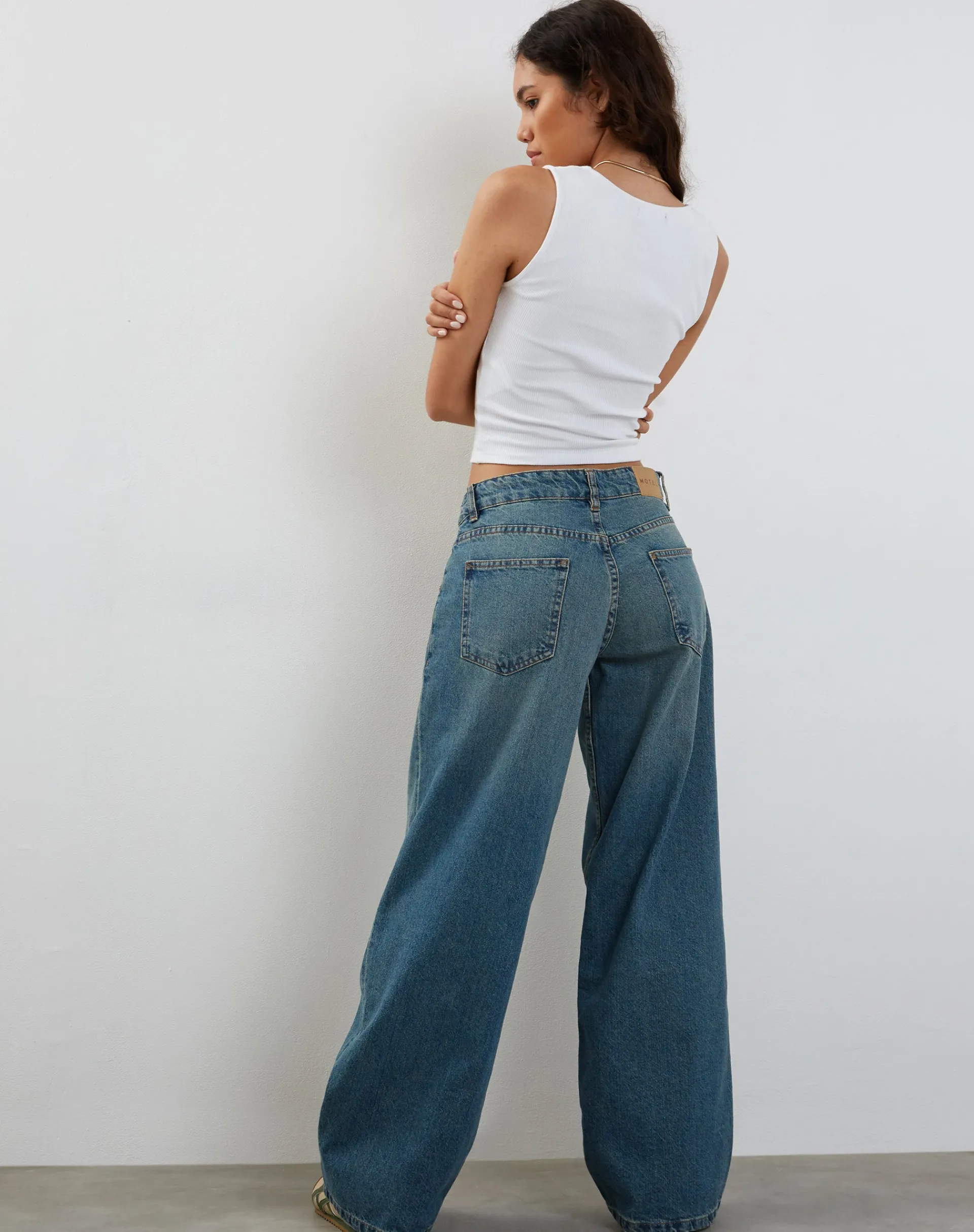 Motel Rocks Vest Tops | Basic Tops-Jastio Vest Top in Ribbed Jersey white