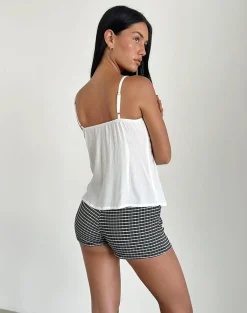 Motel Rocks Going Out Tops-Jastipa Longline Butterfly Top in Off White OffWhite