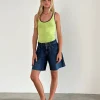 Motel Rocks Vest Tops | Basic Tops-Jastiya Top in Green Banana with Deep Mahogany Binding GreenBananawithDeepMahoganyBinding