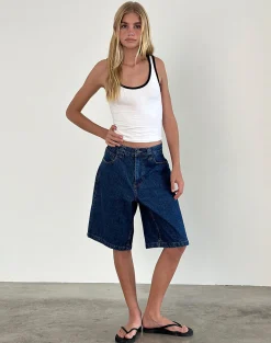Motel Rocks Basic Tops | Vest Tops-Jastiya Vest Top in White with Black Binding WhitewithBlackBinding
