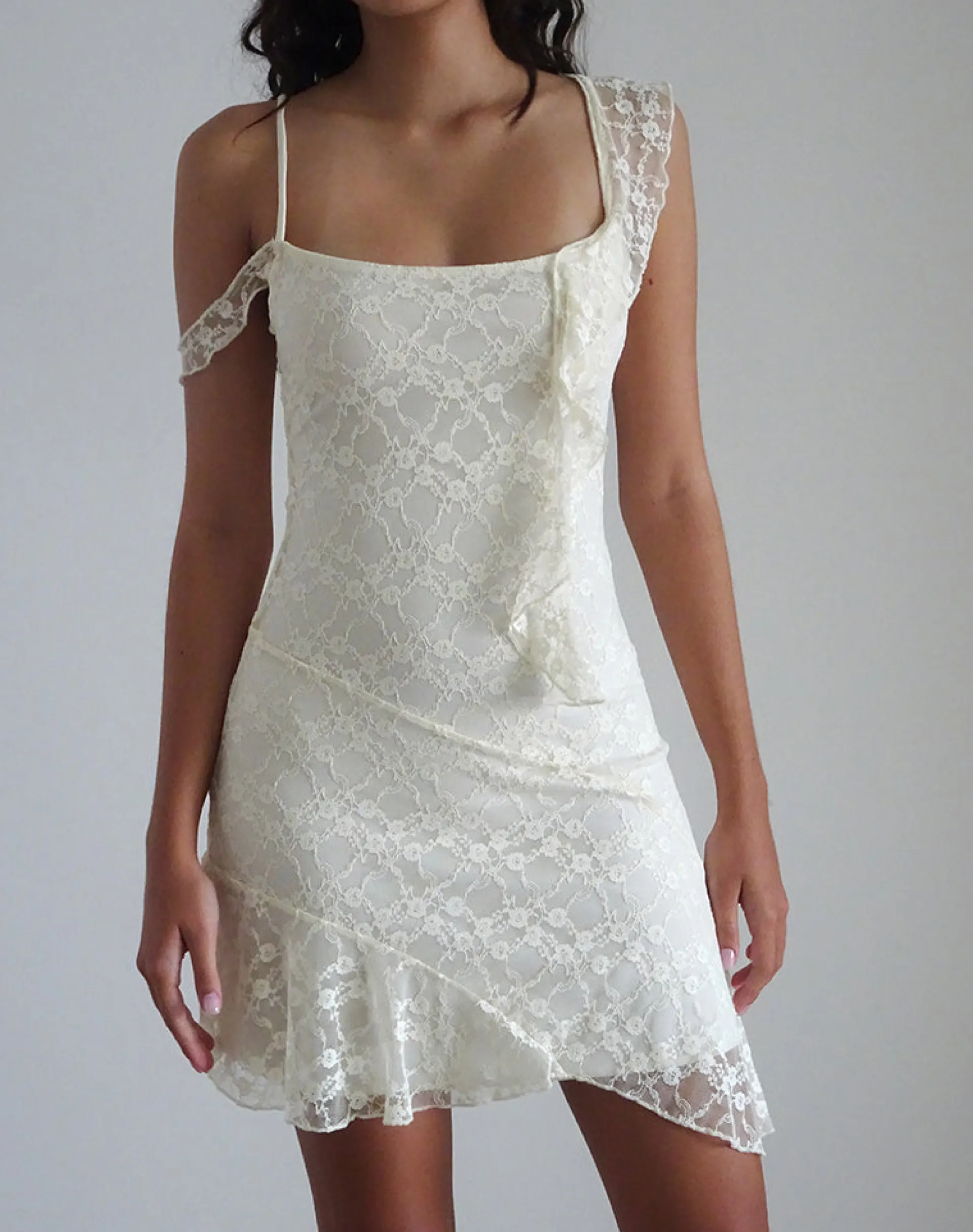 Motel Rocks Day Dresses | Party Dresses-Jati Mini Dress in Off White Canina Rose Lace offwhitecaninaroselace