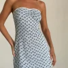 Motel Rocks Printed Dresses | Day Dresses-Javaya Bandeau Mini Dress in Floral Stripe