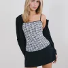 Motel Rocks Corset Tops | Strappy Tops-Jeiha Cami Top in Floral Gingham Black