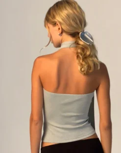 Motel Rocks Bandeau Tops-Jeldia Bandeau Top and Scarf Set in silver