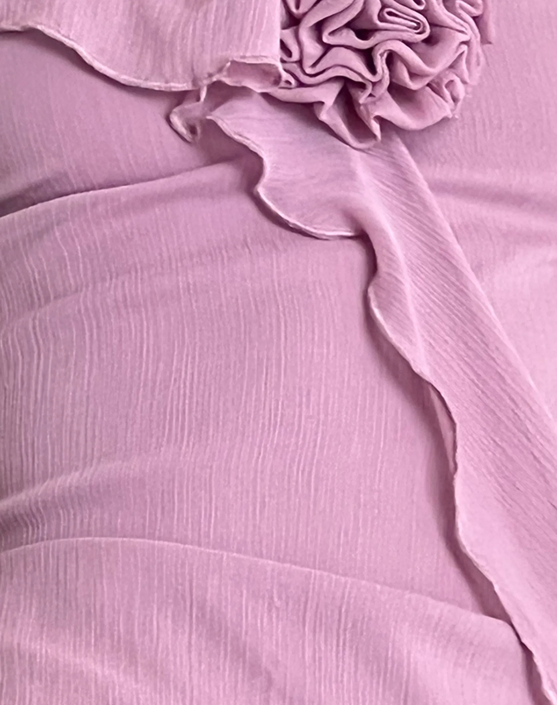 Motel Rocks Midi Dresses-Jenani Rosette Ruffle Midi Dress in Light Plum