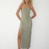 Motel Rocks Day Dresses-Jenaya Knitted Midi Dress in Sage