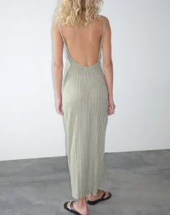 Motel Rocks Day Dresses-Jenaya Knitted Midi Dress in Sage