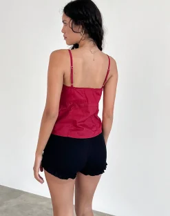 Motel Rocks Strappy Tops | Going Out Tops-Jepuni Cami Top in Adrenaline Red AdrenalineRed