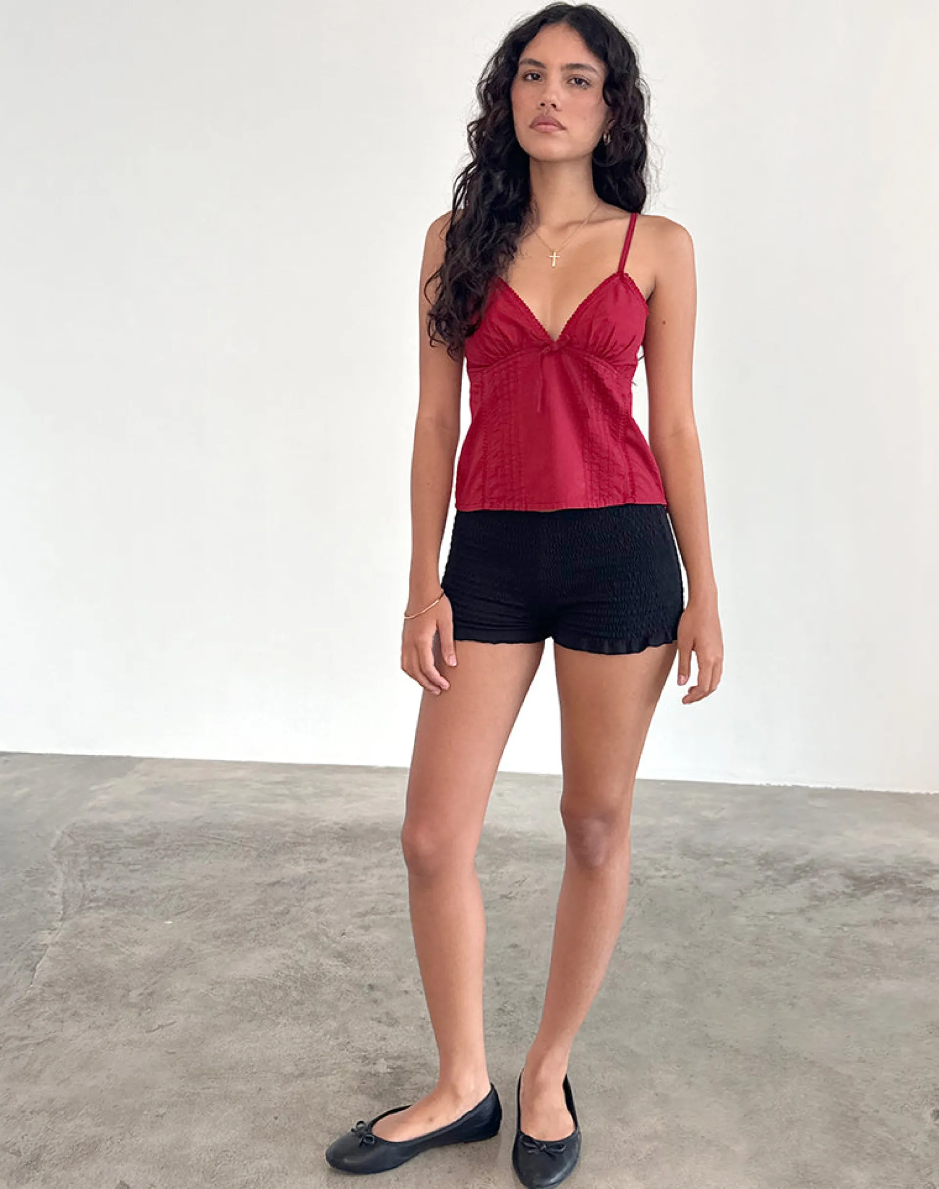 Motel Rocks Strappy Tops | Going Out Tops-Jepuni Cami Top in Adrenaline Red AdrenalineRed
