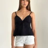 Motel Rocks Strappy Tops | Going Out Tops-Jepuni Cami Top in Black Poplin BlackPoplin