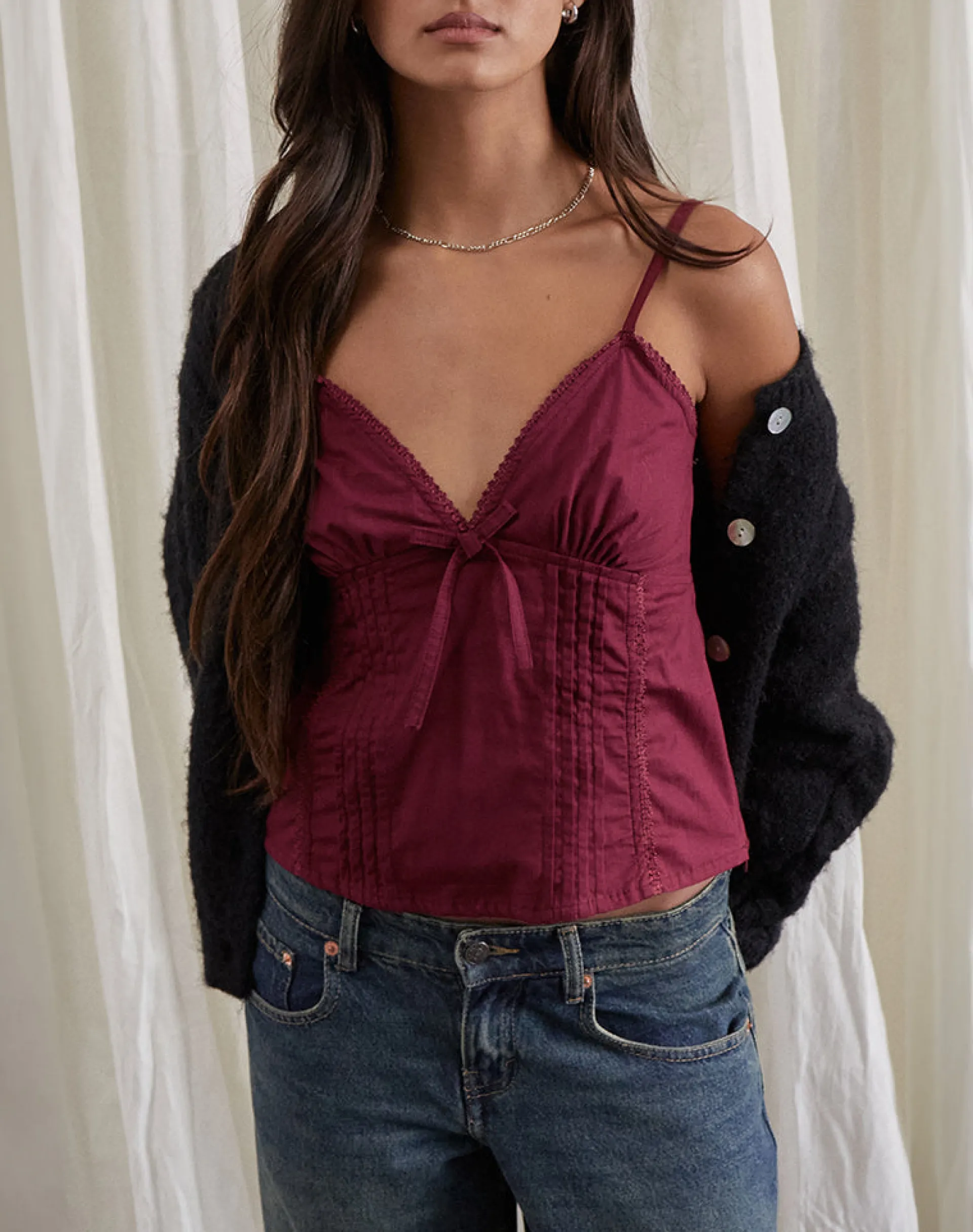 Motel Rocks Strappy Tops | Going Out Tops-Jepuni Cami Top in Burgundy