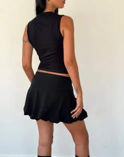 Motel Rocks Basic Tops | Vest Tops-Jiniso Crop Top in Black with Ivory Bows BlackwithIvoryBows