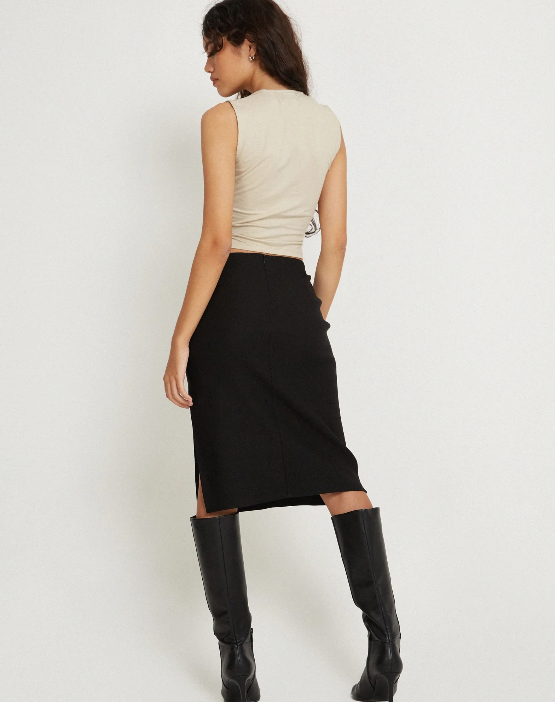 Motel Rocks Basics | Crop Tops-Jinsu Crop Top in Lycra Coconut Milk LycraCoconutMilk