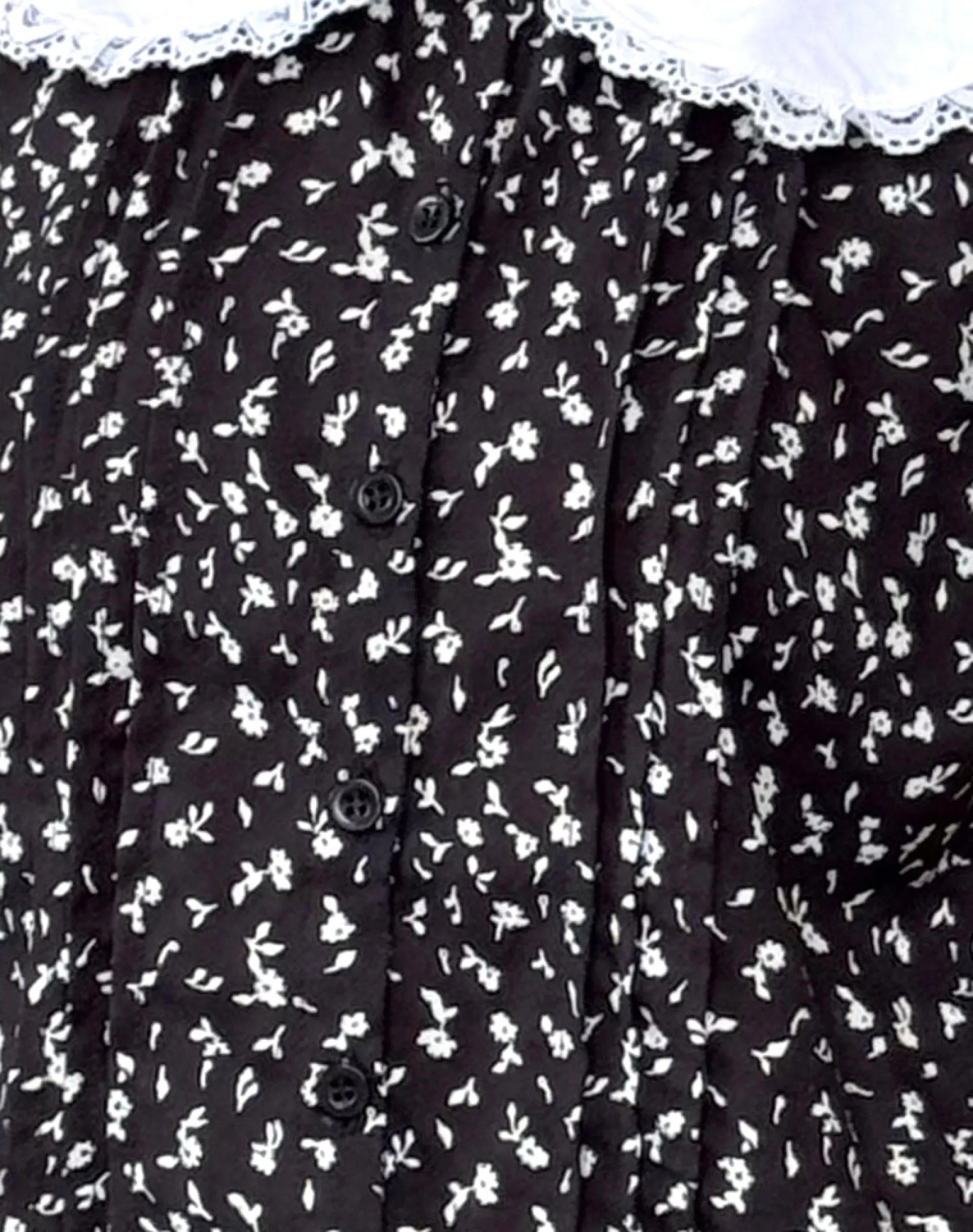 Motel Rocks Shirts And Blouses | Printed Tops-Jisoya Blouse in Black Ditsy Romance