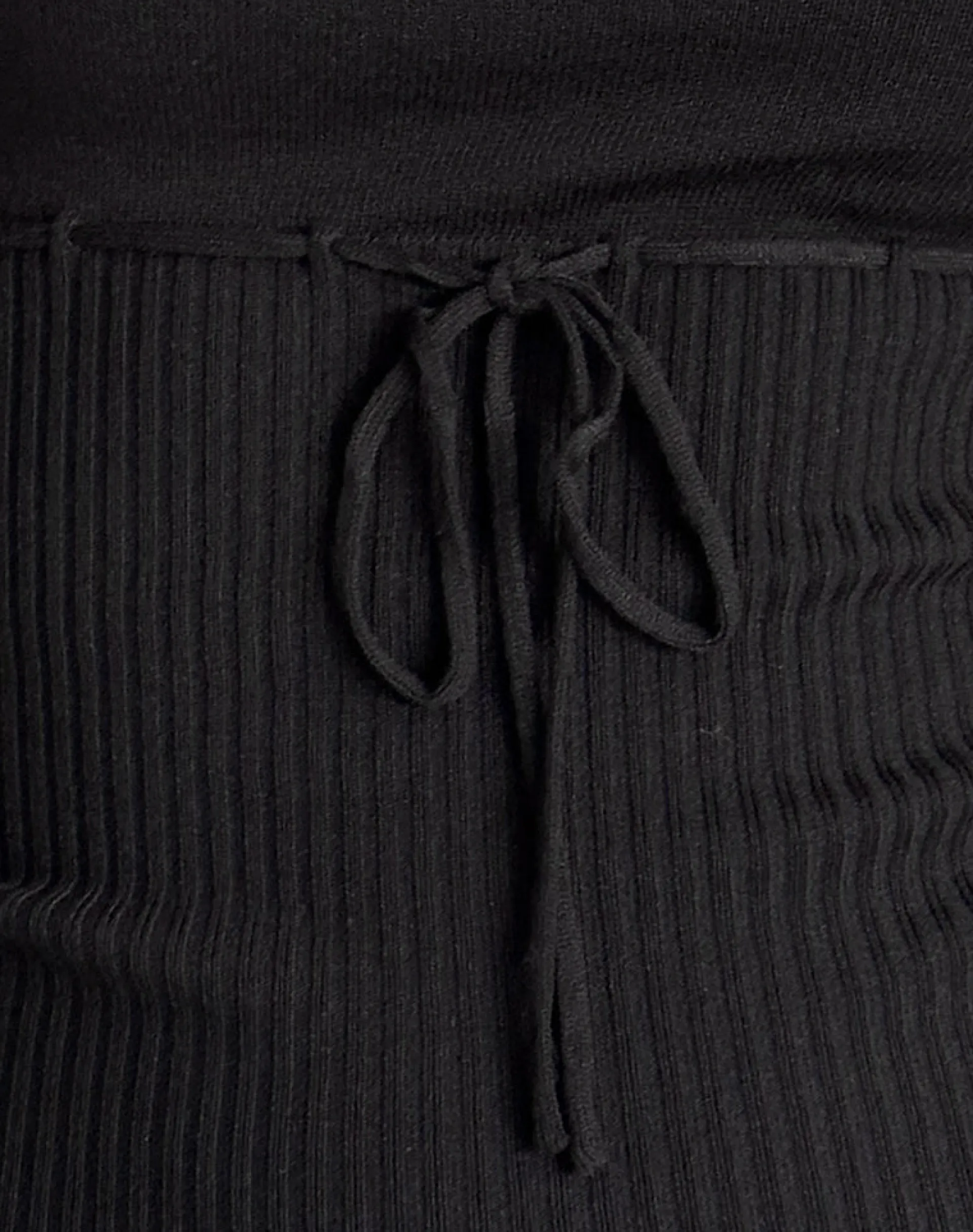 Motel Rocks Strappy Tops | Going Out Tops-Joanie Ribbed Knitted Cami Top in Black
