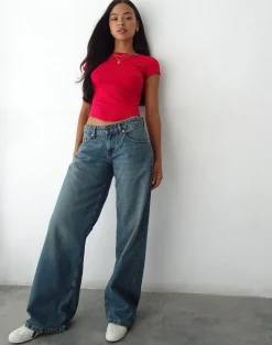 Motel Rocks Basic Tops | Tees-Jojes Jersey Tee in Tango Red TangoRed