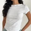 Motel Rocks Basics | Basic Tops-Jojes Jersey Tee Top in White