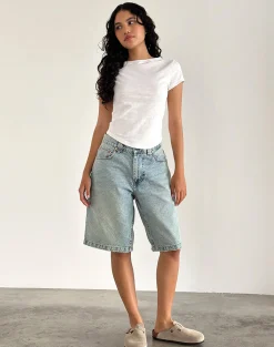 Motel Rocks Basics | Basic Tops-Jojes Jersey Tee Top in White
