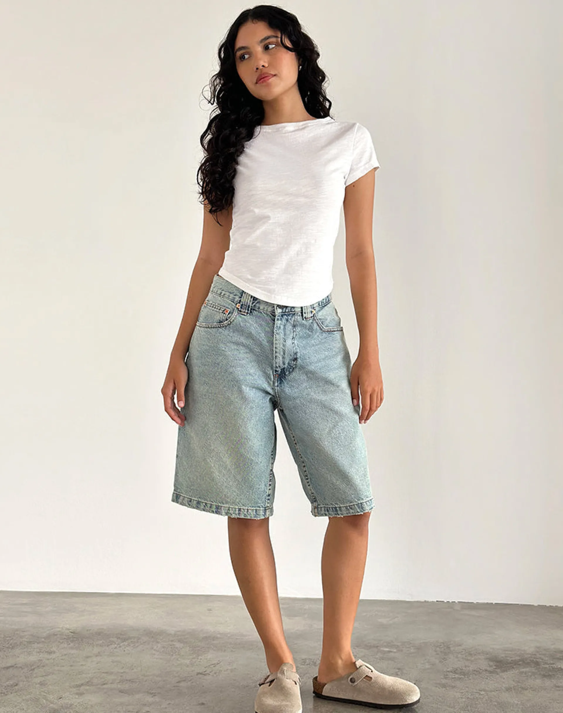 Motel Rocks Basics | Basic Tops-Jojes Jersey Tee Top in White