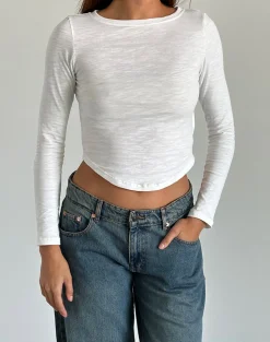 Motel Rocks Basics | Basic Tops-Jojisa Top in Jersey Off White